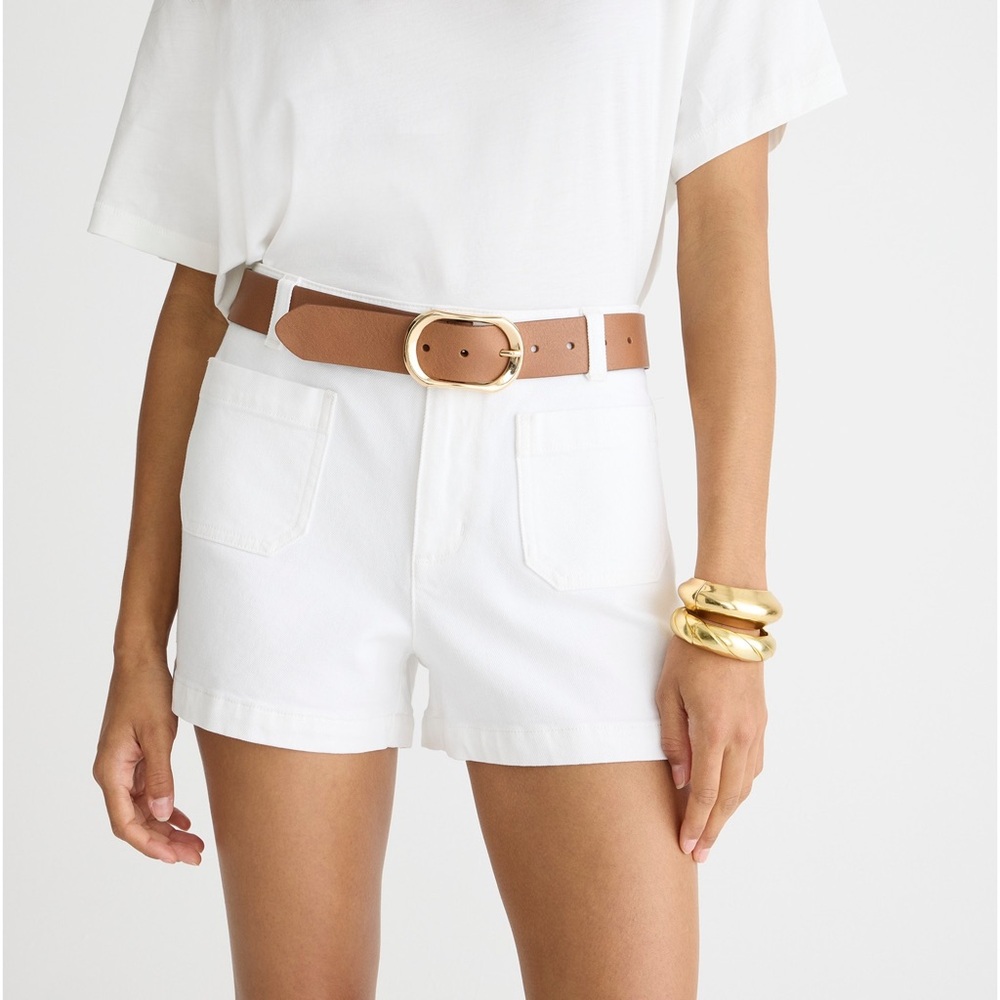 J.Crew Womens Patch Pocket Denim Short In White High Rise NWT Size 20